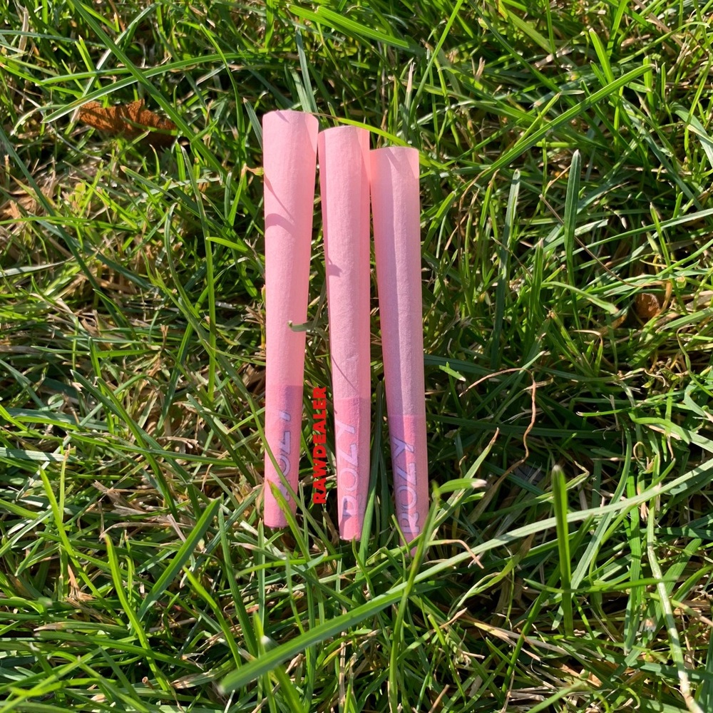 ROZY Pink rose Pre Rolled Cones with filter tip 1 1/4 size European paper - Picture 3 of 6